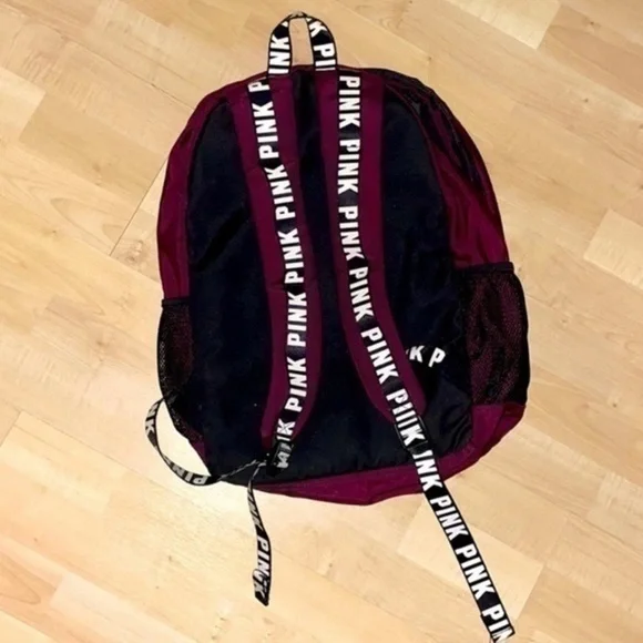 Victoria's Secret PINK Campus Backpack Black Orchid White Logo gently preloved - Picture 4 of 11